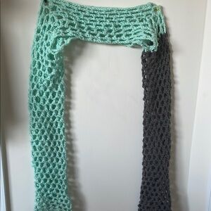 Mint and Gray Crochet Shrug